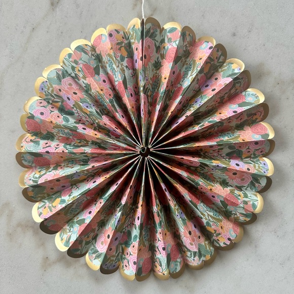 Set of 5 Rifle Paper Co Party Fans Garden Party | Rifle Paper Garden Party Set - Picture 3 of 13